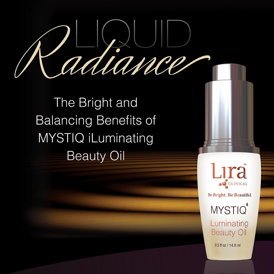 Lira Clinical MYSTIQ iLuminating Beauty Oil - Vitamin C Face Oil with Plant Stem Cell Extract - Hydrates Skin with Argan & Baobab Oils - Antioxidant Facial Drops for Daily Skincare Routine - 0.5 Oz Avelisse