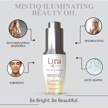 Lira Clinical MYSTIQ iLuminating Beauty Oil - Vitamin C Face Oil with Plant Stem Cell Extract - Hydrates Skin with Argan & Baobab Oils - Antioxidant Facial Drops for Daily Skincare Routine - 0.5 Oz Avelisse