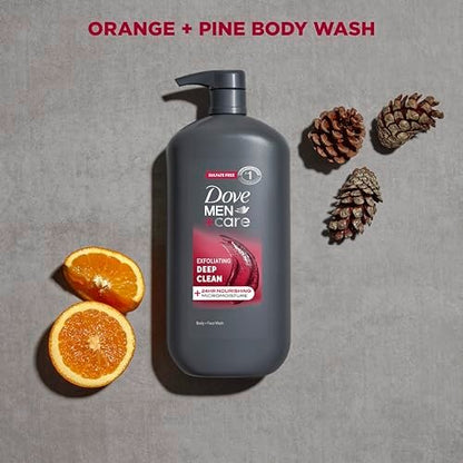 Dove Men+Care Exfoliating Deep Clean Body and Face Wash with 24-Hour Nourishing Micromoisture Technology, 30 oz Avelisse