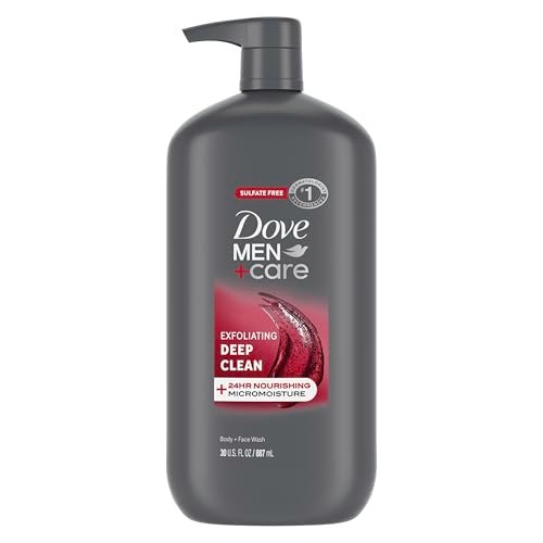 Dove Men+Care Exfoliating Deep Clean Body and Face Wash with 24-Hour Nourishing Micromoisture Technology, 30 oz Avelisse