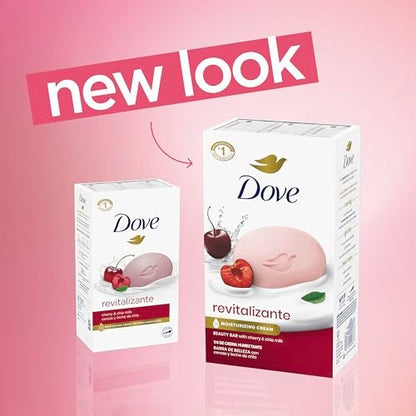 Dove Beauty Bar Soap Revitalizante Cherry & Chia Milk, 6 Bars (3.75 oz Each) for Revitalized Skin