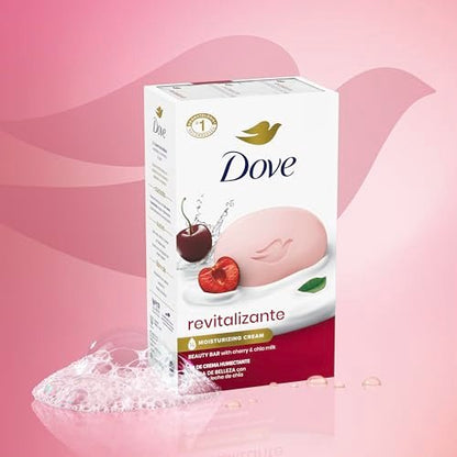 Dove Beauty Bar Soap Revitalizante Cherry & Chia Milk, 6 Bars (3.75 oz Each) for Revitalized Skin