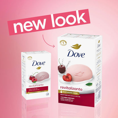 Dove Beauty Bar Soap Revitalizante Cherry & Chia Milk, 6 Bars (3.75 oz Each) for Revitalized Skin