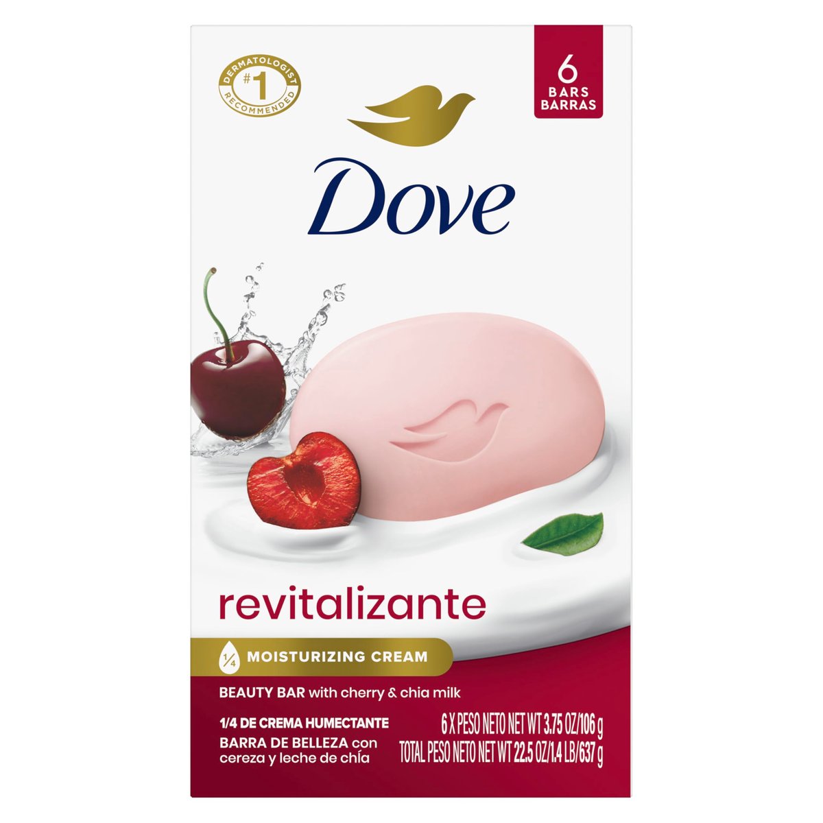 Dove Beauty Bar Soap Revitalizante Cherry & Chia Milk, 6 Bars (3.75 oz Each) for Revitalized Skin - görsel 2