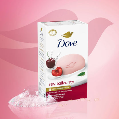 Dove Beauty Bar Soap Revitalizante Cherry & Chia Milk, 6 Bars (3.75 oz Each) for Revitalized Skin