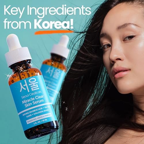 SeoulCeuticals Korean Acne Serum - Rapid Action Salicylic Acid, Tea Tree & Clove for Acne Prone Skin, 1oz Avelisse