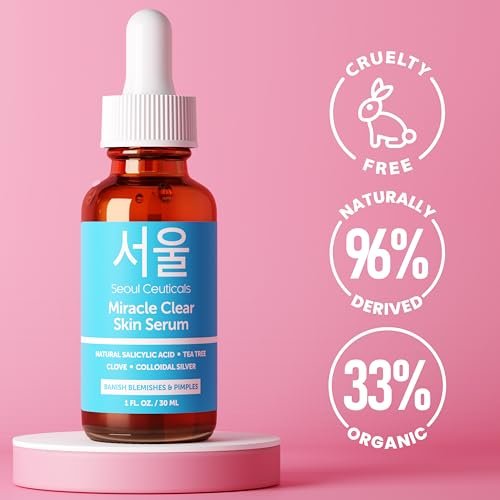 SeoulCeuticals Korean Acne Serum - Rapid Action Salicylic Acid, Tea Tree & Clove for Acne Prone Skin, 1oz Avelisse