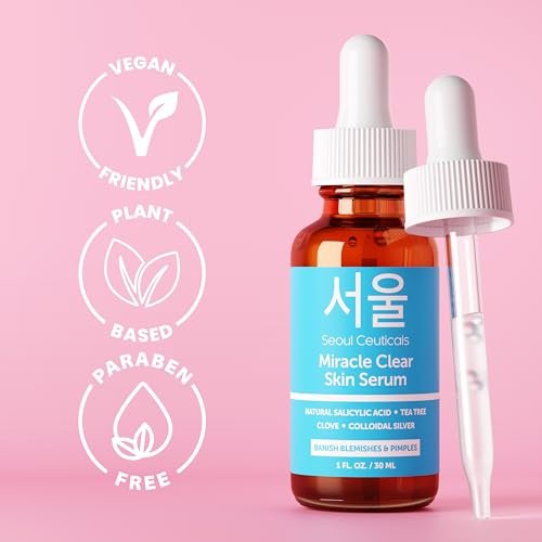SeoulCeuticals Korean Acne Serum - Rapid Action Salicylic Acid, Tea Tree & Clove for Acne Prone Skin, 1oz Avelisse