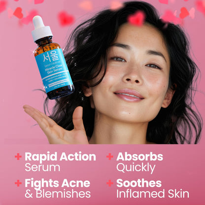 SeoulCeuticals Korean Acne Serum - Rapid Action Salicylic Acid, Tea Tree & Clove for Acne Prone Skin, 1oz Avelisse
