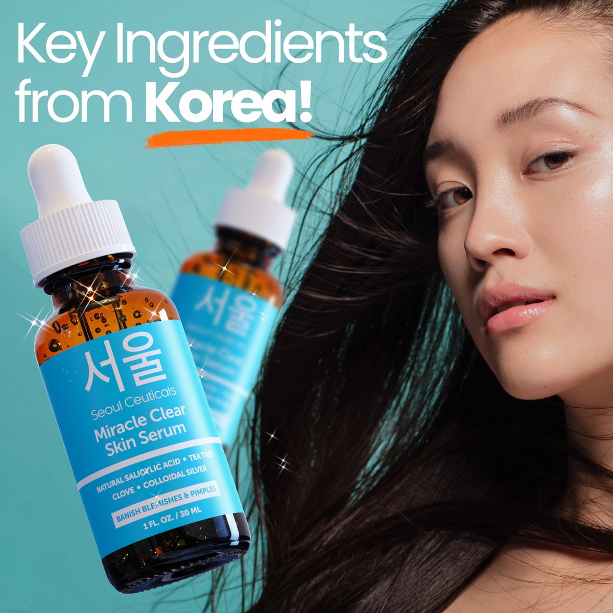 SeoulCeuticals Korean Acne Serum - Rapid Action Salicylic Acid, Tea Tree & Clove for Acne Prone Skin, 1oz Avelisse