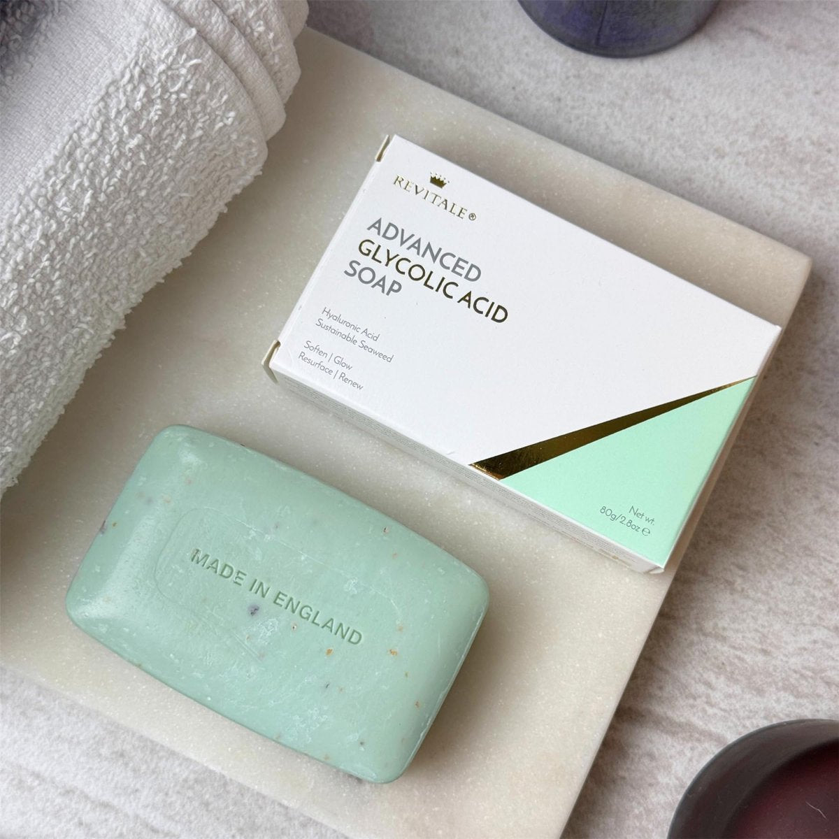 REVITALE Advanced Glycolic Acid Soap – Soften, Glow, Resurface & Renew Bar for Radiant Skin - görsel 11