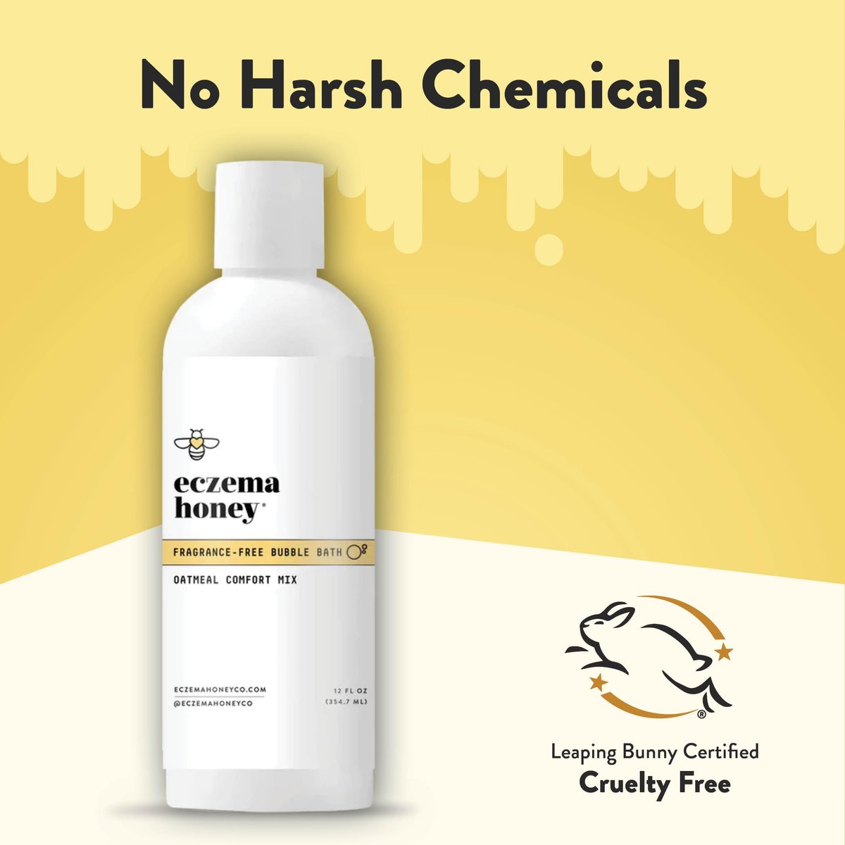 ECZEMA HONEY Fragrance-Free Oatmeal Comfort Bubble Bath – Sensitive Skin Body Wash & Bath Soak, 12 Oz - görsel 9
