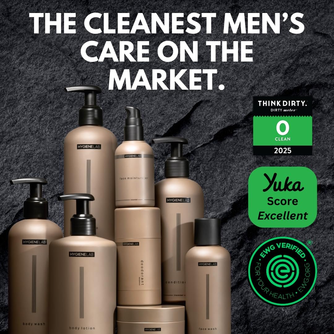HygieneLab Conditioner for Men – EWG Verified, Unscented, Sulfate & Paraben Free, Lightweight Hydrating Formula for All Hair Types, 10 fl oz Avelisse