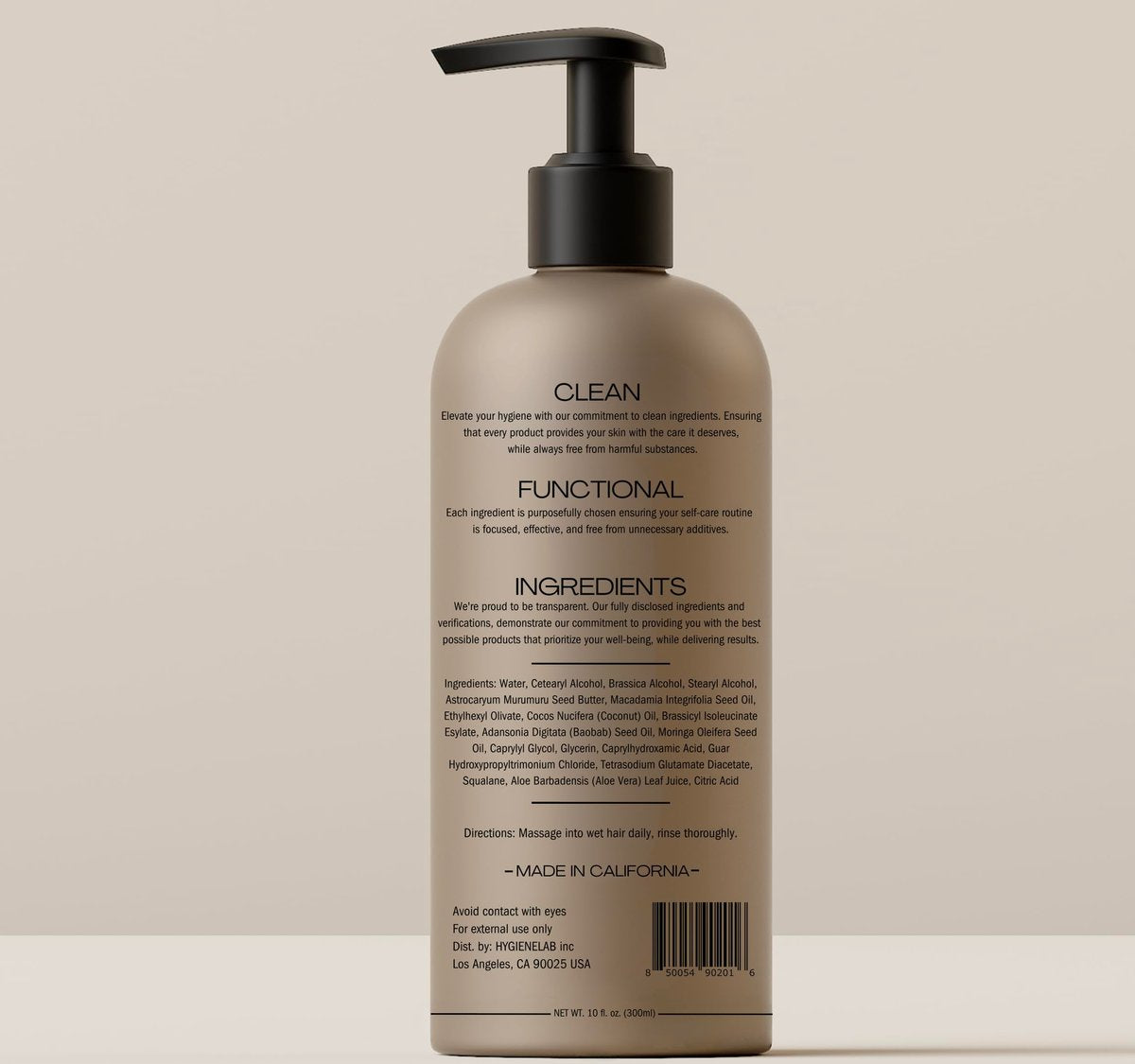 HygieneLab Conditioner for Men – EWG Verified, Unscented, Sulfate & Paraben Free, Lightweight Hydrating Formula for All Hair Types, 10 fl oz Avelisse