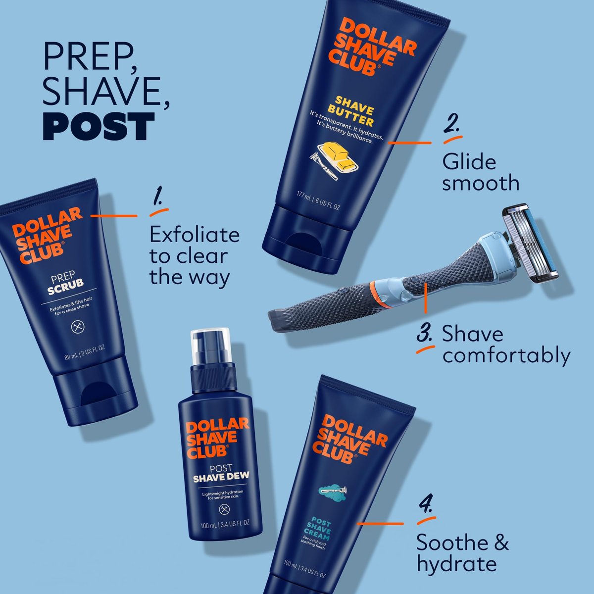 Dollar Shave Club Post Shave Cream 3.4 oz (2 Pack) – Hydrating Post Shave Lotion for Soothing, Moisturizing Skin Care - görsel 9