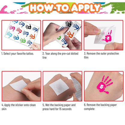 Hi Five Temporary Tattoos for Kids – 100+ Pre-Cut Hand High Five Tattoo Stickers – Party Favors, Goodie Bag Fillers, School Rewards, Positive Classroom Decorations Avelisse