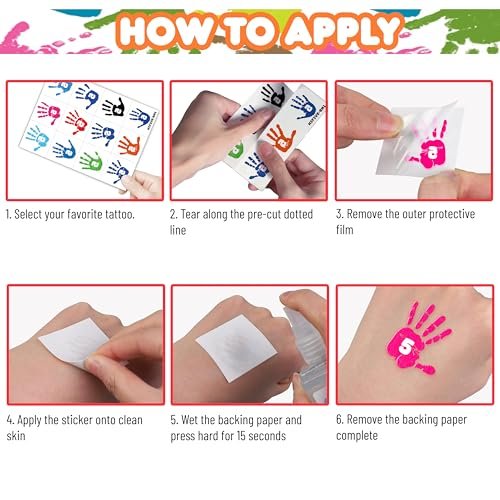 Hi Five Temporary Tattoos for Kids – 100+ Pre-Cut Hand High Five Tattoo Stickers – Party Favors, Goodie Bag Fillers, School Rewards, Positive Classroom Decorations Avelisse