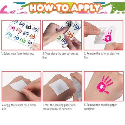 Hi Five Temporary Tattoos for Kids – 100+ Pre-Cut Hand High Five Tattoo Stickers – Party Favors, Goodie Bag Fillers, School Rewards, Positive Classroom Decorations Avelisse