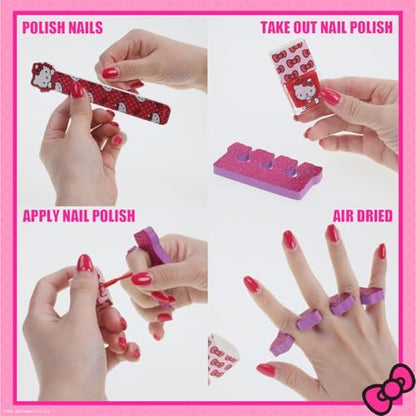 Hello Kitty Train Case Cosmetic Makeup Set for Girls Ages 6+ | Lip Gloss, Eye Shimmer, Nail Polish & Hair Accessories by Townley Girl Avelisse