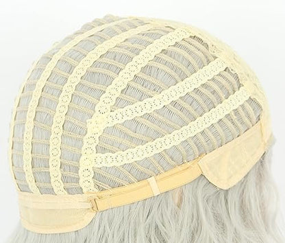 Karlery Men Long Curly Grey Wizard Wig and Fake Beard Halloween Cosplay Costume Accessory