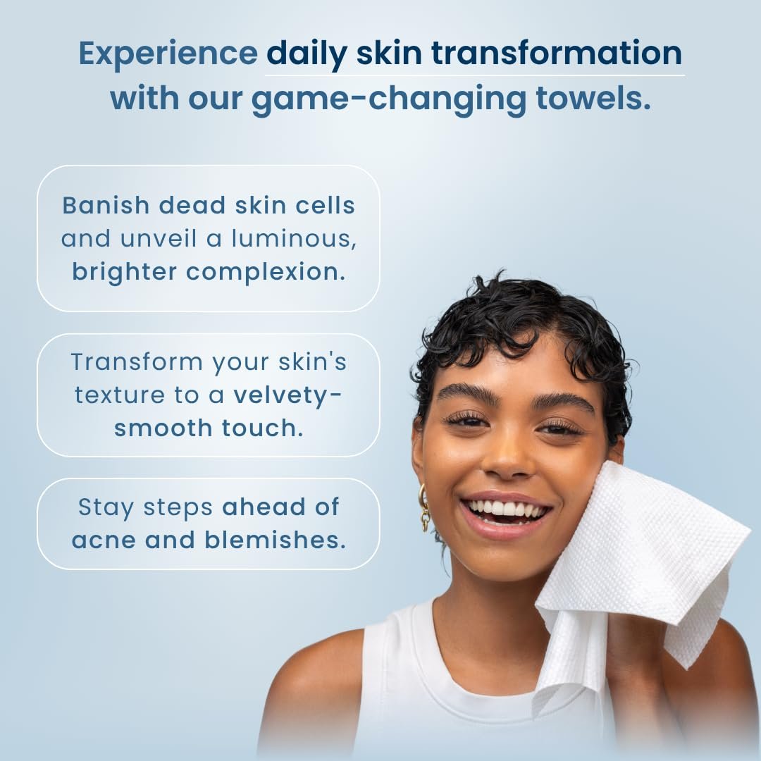 Clean Skin Club Clean Towels XL® Supreme - 100% USDA Biobased Disposable Face Towelettes, Eczema Association Accepted, Ultra Absorbent & Soft, 50 Count Avelisse