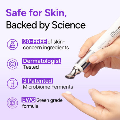 Dr.twentyproject Lifderm Eye Cream with Collagen & Vibrating Device – Anti-Aging, Firming, Depuffing Korean Skincare (20ml / 0.6 fl oz) Avelisse