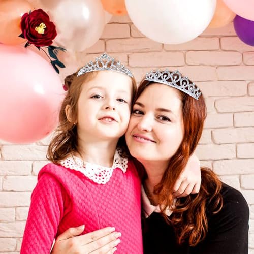 inSowni 8-Piece Decorative Princess Dazzling Rhinestone Silver Metal Tiara Crown Headbands - Wedding Birthday Party Prom Headpieces for Brides, Bridesmaids, Women, Girls, Teens, Kids - görsel 6
