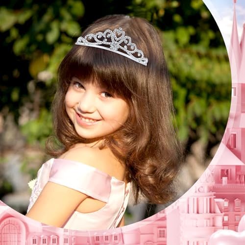 inSowni 8-Piece Decorative Princess Dazzling Rhinestone Silver Metal Tiara Crown Headbands - Wedding Birthday Party Prom Headpieces for Brides, Bridesmaids, Women, Girls, Teens, Kids - görsel 4