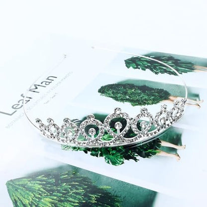 inSowni 8-Piece Decorative Princess Dazzling Rhinestone Silver Metal Tiara Crown Headbands - Wedding Birthday Party Prom Headpieces for Brides, Bridesmaids, Women, Girls, Teens, Kids