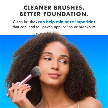 Cinema Secrets Original Blue Vanilla Makeup Brush Cleaner Solution & Spray Combo - Professional Brush Cleanser, Quick-Drying & Rinse-Free, Removes Built-Up Makeup (16 fl oz & 2 fl oz) Avelisse