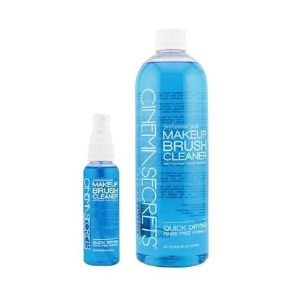 Cinema Secrets Original Blue Vanilla Makeup Brush Cleaner Solution & Spray Combo - Professional Brush Cleanser, Quick-Drying & Rinse-Free, Removes Built-Up Makeup (16 fl oz & 2 fl oz) Avelisse
