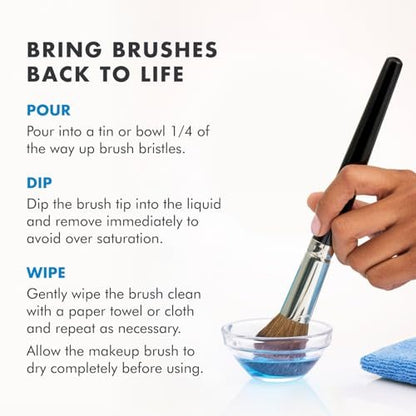 Cinema Secrets Original Blue Vanilla Makeup Brush Cleaner Solution & Spray Combo - Professional Brush Cleanser, Quick-Drying & Rinse-Free, Removes Built-Up Makeup (16 fl oz & 2 fl oz) Avelisse