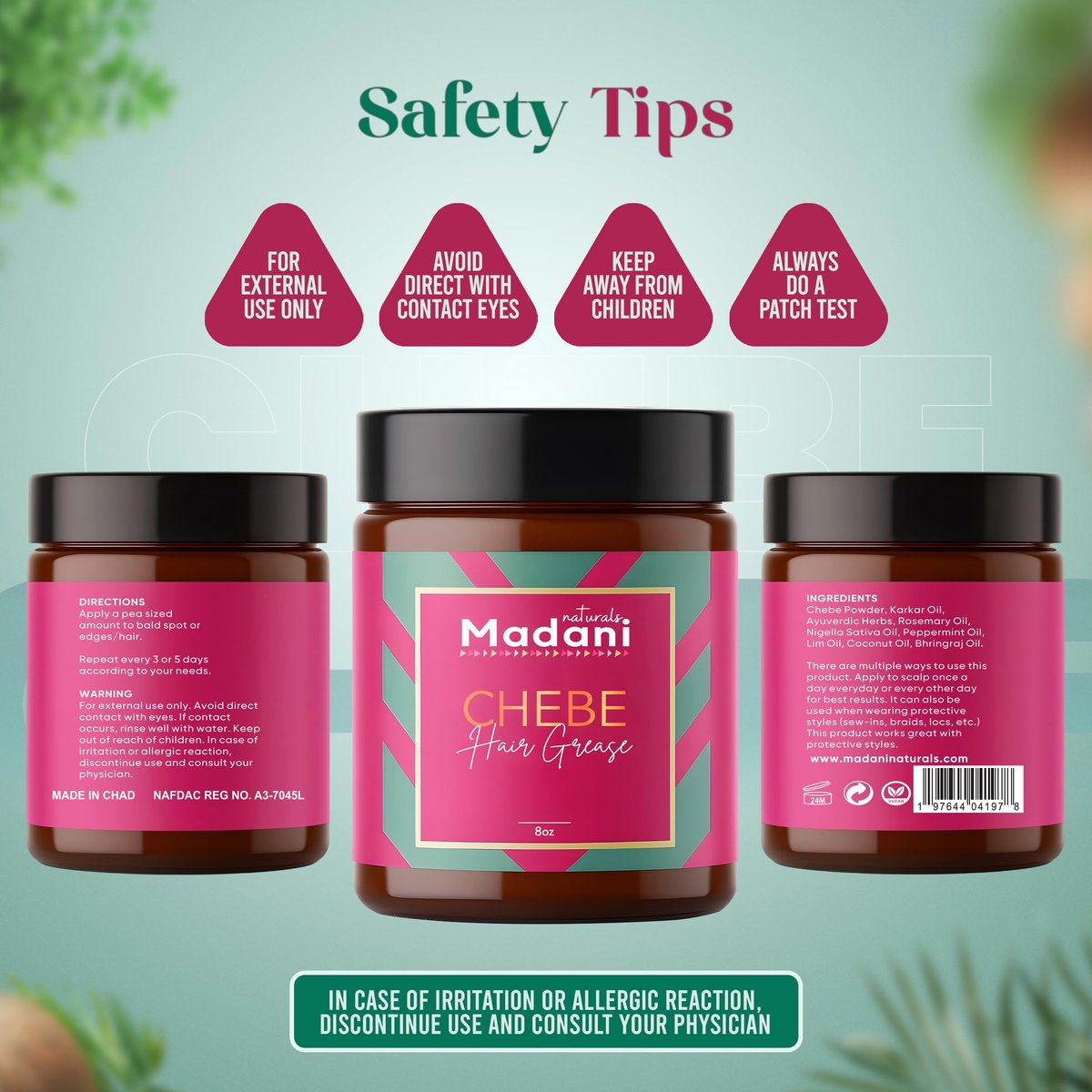 Chebe Hair Growth Grease with Rosemary Oil - Hair Thinning Treatment for Men & Women, Vegan Hair Regrowth Butter, Scalp Moisturizer (7.05 oz) Avelisse