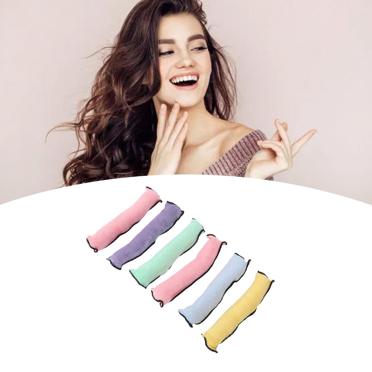 Upgraded Heatless Hair Curler with Gift Box – Smell-Free Foam Curls Headband for Long & Medium Hair - görsel 3