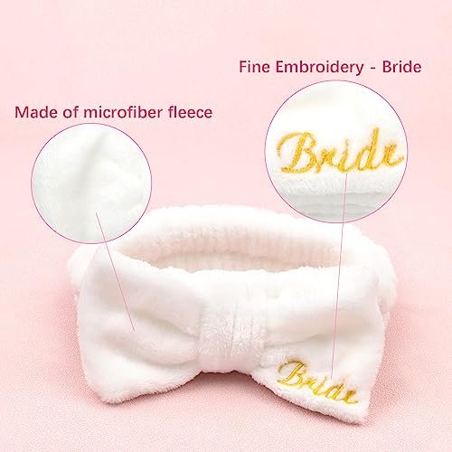 CIEHER 12-Piece Bachelorette Party Favors Set - 6 Spa Headbands & 6 Velvet Hair Scrunchies for Bride and Bridesmaids - görsel 4