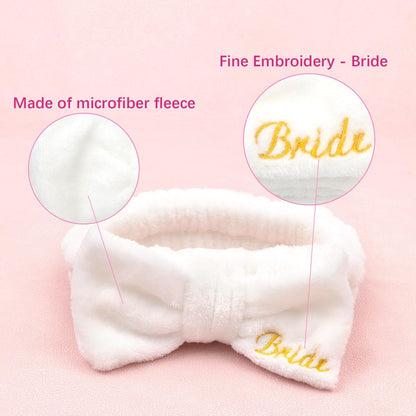 CIEHER 12-Piece Bachelorette Party Favors Set - 6 Spa Headbands & 6 Velvet Hair Scrunchies for Bride and Bridesmaids