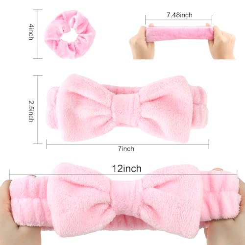 CIEHER 12-Piece Bachelorette Party Favors Set - 6 Spa Headbands & 6 Velvet Hair Scrunchies for Bride and Bridesmaids - görsel 6