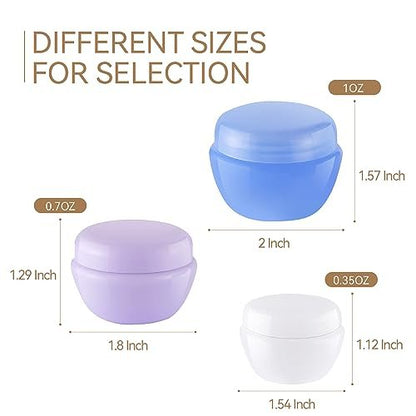 ZOADLE Travel Containers for Toiletries - 3 Size 0.35/0.7/1 OZ Sample Jars, TSA Approved Leak-Proof Travel Size Toiletries Containers with Lids for Cosmetic Makeup Face Body Hand Cream