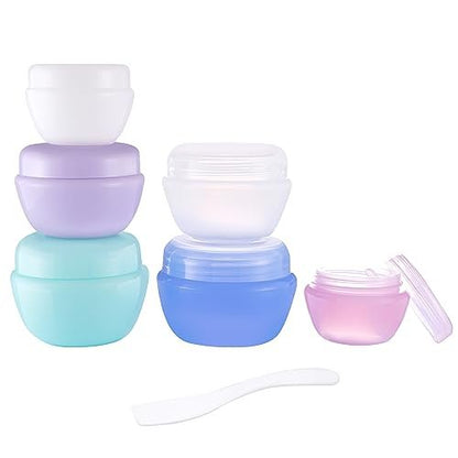 ZOADLE Travel Containers for Toiletries - 3 Size 0.35/0.7/1 OZ Sample Jars, TSA Approved Leak-Proof Travel Size Toiletries Containers with Lids for Cosmetic Makeup Face Body Hand Cream