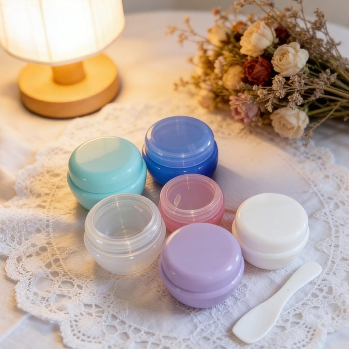 ZOADLE Travel Containers for Toiletries - 3 Size 0.35/0.7/1 OZ Sample Jars, TSA Approved Leak-Proof Travel Size Toiletries Containers with Lids for Cosmetic Makeup Face Body Hand Cream - görsel 3