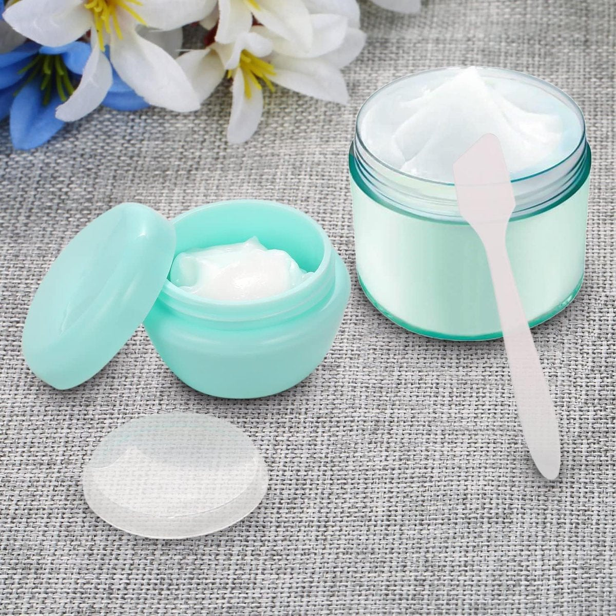 ZOADLE Travel Containers for Toiletries - 3 Size 0.35/0.7/1 OZ Sample Jars, TSA Approved Leak-Proof Travel Size Toiletries Containers with Lids for Cosmetic Makeup Face Body Hand Cream - görsel 11