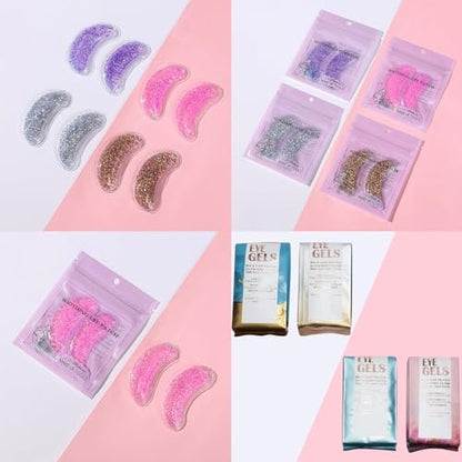 Reusable Under Eye Patches for Puffy Eyes - Cooling Gel Eye Mask for Dark Circles, Migraine Relief & Sinus Pain - 8 Pack