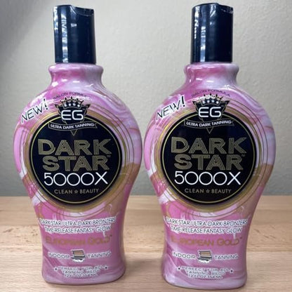 European Gold Dark Star 5000X Indoor Tanning Lotion for Tanning Beds - 12 fl oz Avelisse