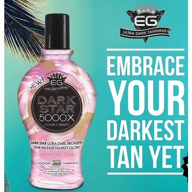 European Gold Dark Star 5000X Indoor Tanning Lotion for Tanning Beds - 12 fl oz Avelisse