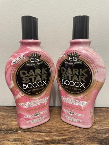 European Gold Dark Star 5000X Indoor Tanning Lotion for Tanning Beds - 12 fl oz Avelisse