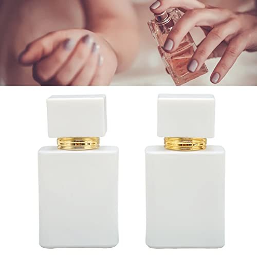 Refillable Empty Glass Perfume Bottle Atomizer - 2 Pack, 30ml, White with Golden Nozzle - görsel 12