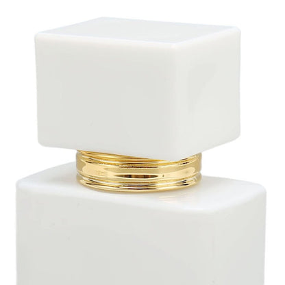 Refillable Empty Glass Perfume Bottle Atomizer - 2 Pack, 30ml, White with Golden Nozzle
