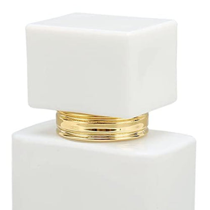 Refillable Empty Glass Perfume Bottle Atomizer - 2 Pack, 30ml, White with Golden Nozzle