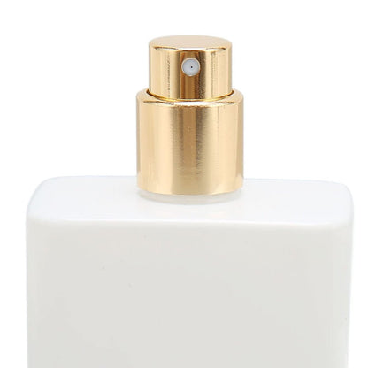 Refillable Empty Glass Perfume Bottle Atomizer - 2 Pack, 30ml, White with Golden Nozzle