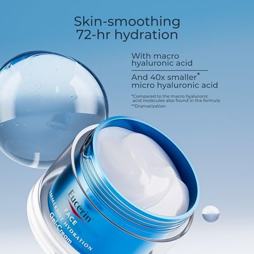 Eucerin Immersive Hydration Replenishing Night Gel Face Cream with Hyaluronic Acid and Provitamin B5, Ultra-Lightweight Face Moisturizer, Reduces Look of Fine Lines and Wrinkles, 1.7 Oz Avelisse